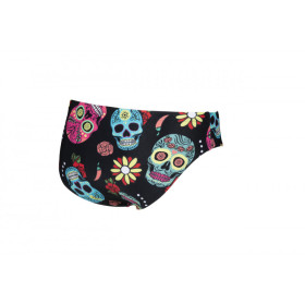 Arena CRAZY SKULLS CARNIVAL Brief -  Black Multi - Maillot Natation Homme