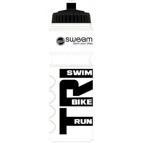 Bidon SWEAMS TRI Swim Bike Run - 750ml - White Black 