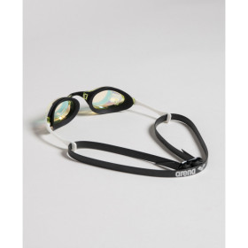 ARENA Cobra SWIPE MIRROR Yellow Copper White - Lunettes Natation Blanches et Or