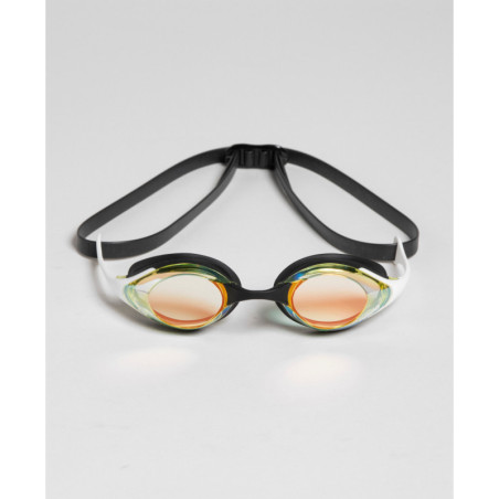 ARENA Cobra SWIPE MIRROR Yellow Copper White - Lunettes Natation Blanches et Or | Les4Nages