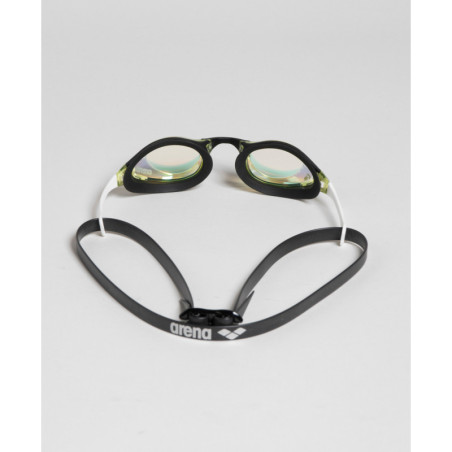 ARENA Cobra SWIPE MIRROR Yellow Copper White - Lunettes Natation Blanches et Or | Les4Nages