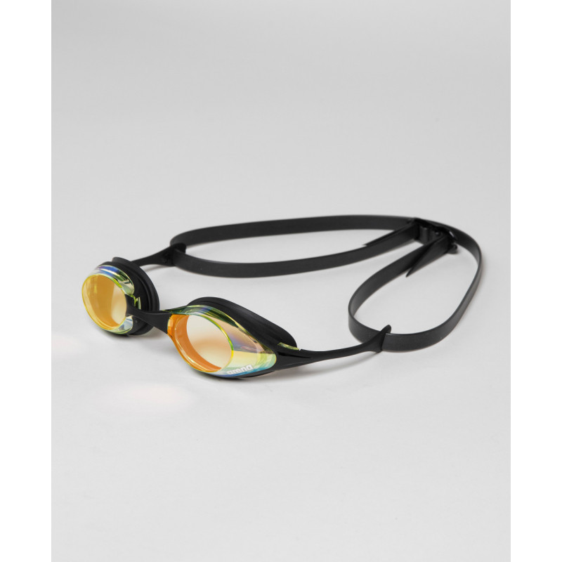 ARENA Cobra SWIPE MIRROR Yellow Copper Black Lunettes Natation Noir et Jaune Les4Nages