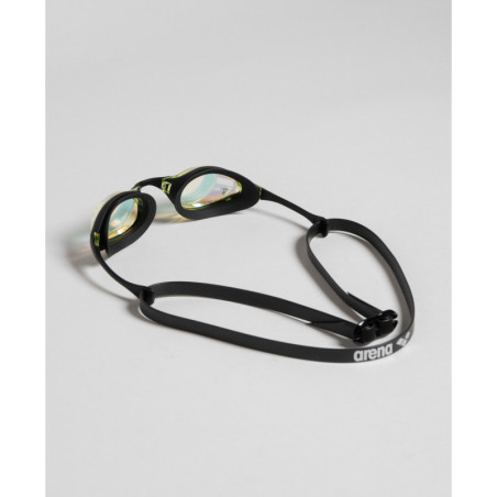 ARENA Cobra SWIPE MIRROR Yellow Copper Black - Lunettes Natation Noir et Jaune | Les4Nages