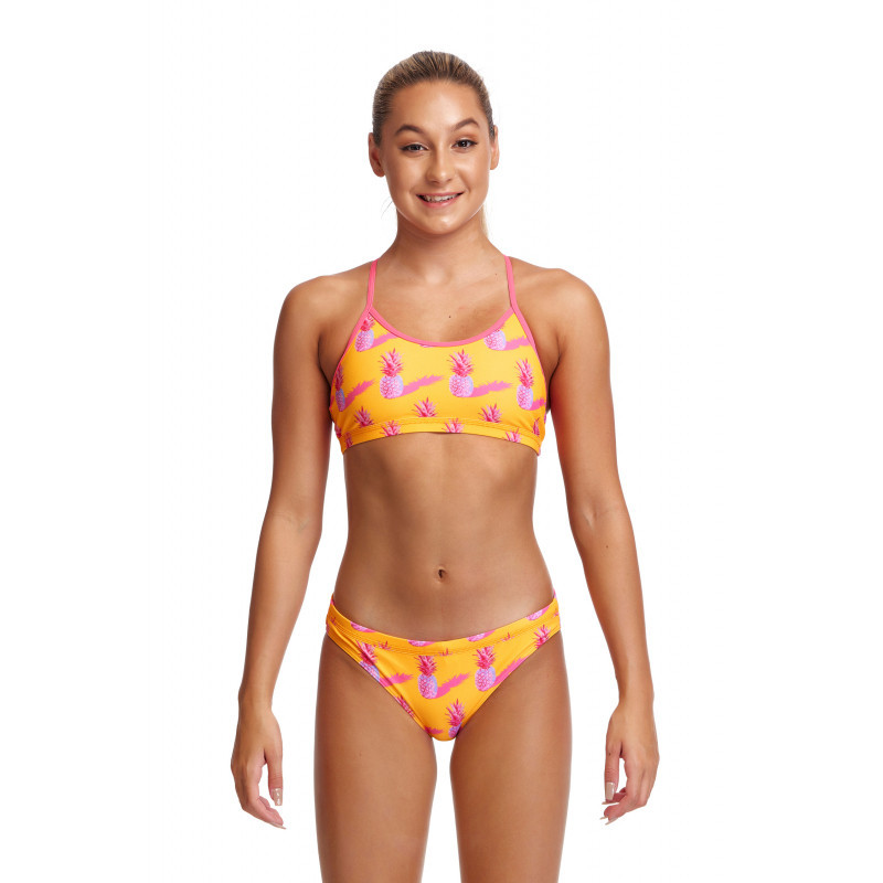 FUNKITA Fille (8-14ans) Pineapple Punch - Racerback 2 pieces - Maillot de bain Natation Fille Collection Flying Start