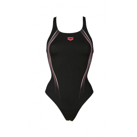 ARENA One Serigraphy - Black Fluo Red - Maillot Natation 1 pièce
