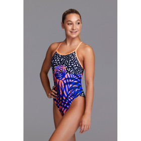 Funkita Fille (8-14 ans) Pine Time - Single Strap - Maillot de bain Natation Fille Flying Start Collection