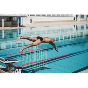 ZEROD Trunks Black Grey Red Trunks Natation - Boxer Natation Homme