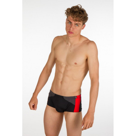 ZEROD Trunks Black Grey Red Trunks Natation - Boxer Natation Homme | Les4Nages