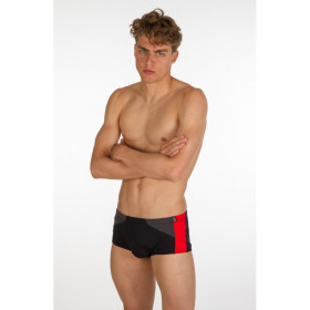 ZEROD Black Grey Red Trunks Natation - Boxer Homme