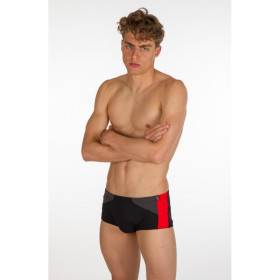 ZEROD Trunks Black Grey Red Trunks Natation - Boxer Natation Homme