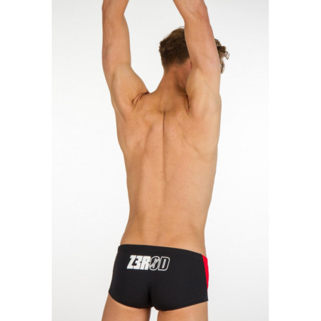 ZEROD Trunks Black Grey Red Trunks Natation - Boxer Natation Homme | Les4Nages