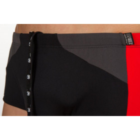 ZEROD Black Grey Red Trunks Natation - Boxer Homme