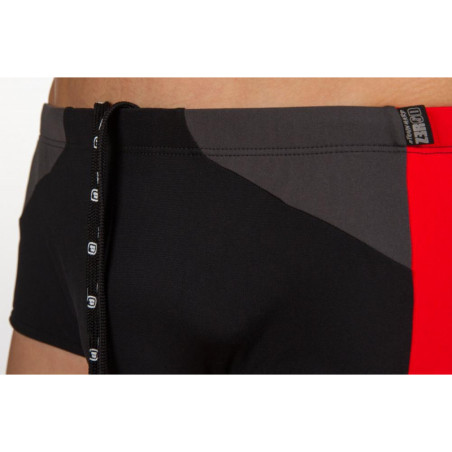 ZEROD Black Grey Red Trunks Natation - Boxer Homme | Les4Nages