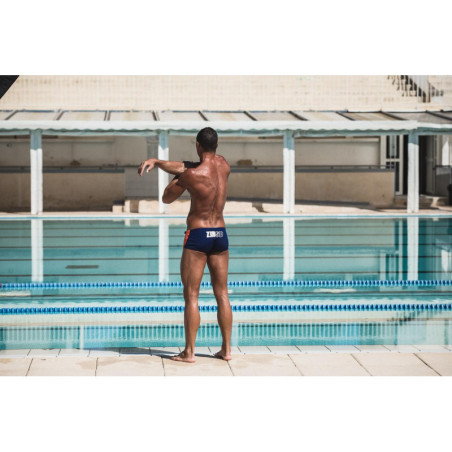 ZEROD Trunks Dark Blue / Atoll / Orange Trunks Natation - Boxer Natation Homme | Les4Nages