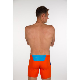 ZEROD BOXER Dark Blue / Atoll / Orange - Aquashort  Natation Homme