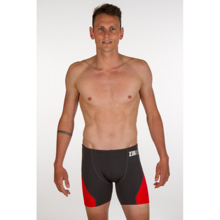 ZEROD BOXER Black Grey Red - Aquashort boxer Natation Homme | Les4Nages