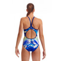 ARENA UPSIDE DOWN CHALLENGE BACK ONE PIECE - REVERSIBLE - WHITE-MULTI - Maillot Natation Femme 1 piece 