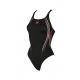 ARENA ONE SERIGRAPHY ONE PIECE BLACK-FLUO RED - Maillot Natation Femme 1 piece 