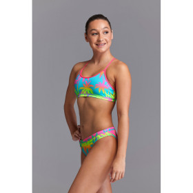 FUNKITA Fille (8-14ans) Hawaiian Heaven - Racerback 2 pieces - Maillot de bain Natation Fille 2 pieces