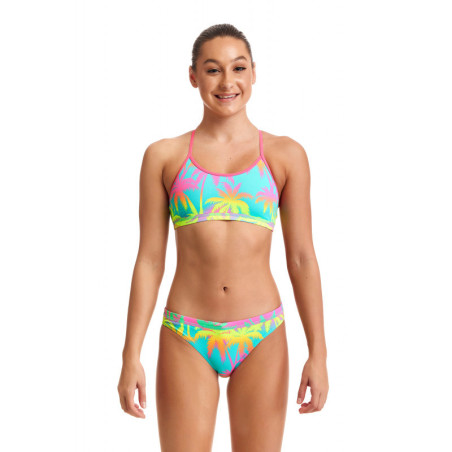 FUNKITA Fille (8-14ans) Hawaiian Heaven - Racerback 2 pieces - Maillot de bain Natation Fille 2 pieces | Les4Nages