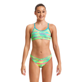 FUNKITA Fille (8-14ans) Palm Free - Racerback 2 pieces - Maillot de bain Natation Fille 2 pieces