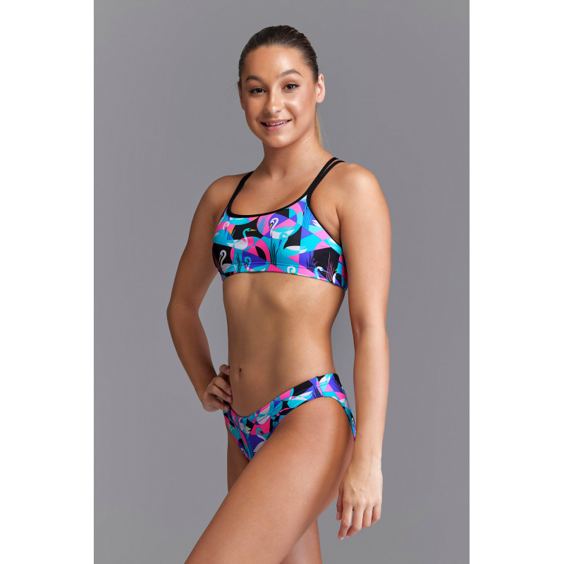 Maillot Eco-Responsable FUNKITA Fille (8-14ans) Swan Around - Eco Criss Cross 2 pieces