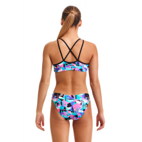 Maillot Eco-Responsable FUNKITA Fille (8-14ans) Swan Around - Eco Criss Cross 2 pieces - Maillot de bain Natation Fille 2 pieces