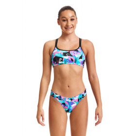 Maillot Eco-Responsable FUNKITA Fille (8-14ans) Swan Around - Eco Criss Cross 2 pieces - Maillot de bain Natation Fille 2 pieces