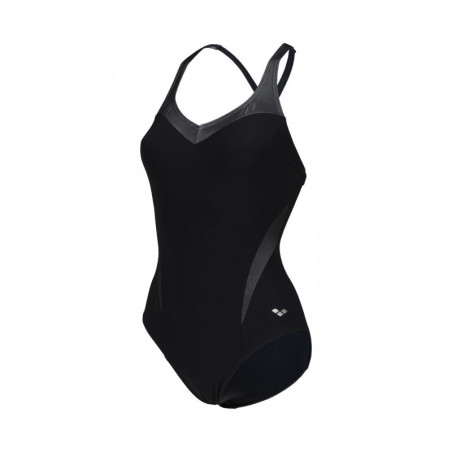 Arena Bodylift ISABEL Light Cross Back - Black White - Maillot Natation & Aquagym