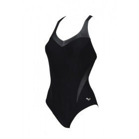 Arena Bodylift ISABEL Light Cross Back - Black White - Maillot Natation & Aquagym