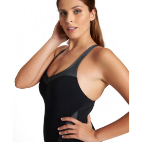 Arena Bodylift ISABEL Light Cross Back - Black White - Maillot Natation & Aquagym