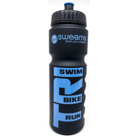 Bidon TRIATHLON SWEAMS Swim Bike Run - Black Matt BLUE - 750ml