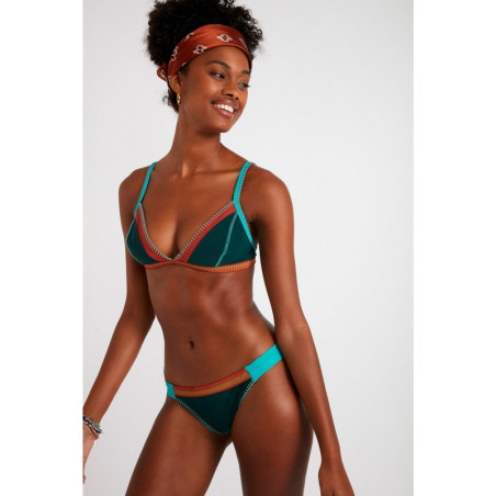 Bas de Bikini BANANA MOON FRESIA TEKNICOLOR Vert Bouteille  - Bas maillot de bain Plage 2 pièces