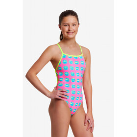 Funkita Fille (8-14 ans) Kiss Kiss - Strapped In - Maillot de bain Natation Fille 1 piece