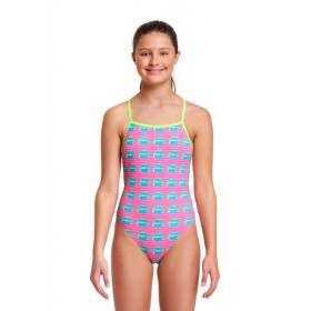 Funkita Fille (8-14 ans) Kiss Kiss - Strapped In - Maillot de bain Natation Fille 1 piece