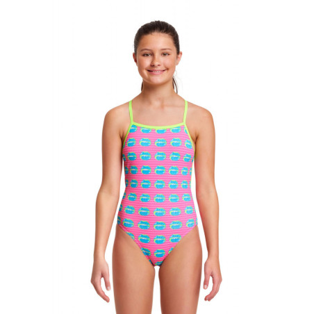 Funkita Fille (8-14 ans) Kiss Kiss - Strapped In - Maillot de bain Natation Fille 1 piece | Les4Nages