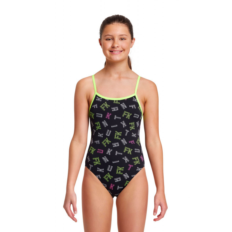 Funkita Fille (8-14 ans) FKed - Single Straps - Maillot de bain Natation Fille