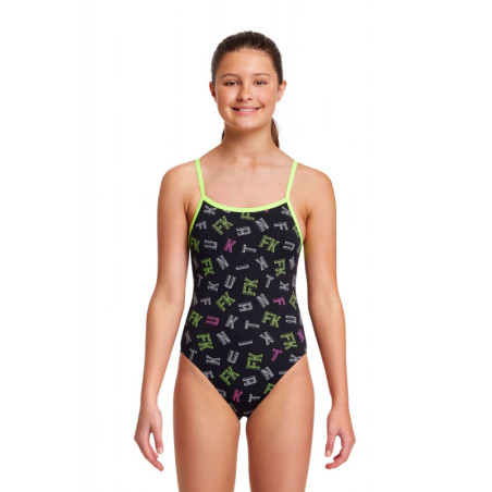 Funkita Fille (8-14 ans) FKed - Single Straps - Maillot de bain Natation Fille