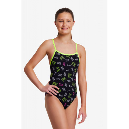 Funkita Fille (8-14 ans) FKed - Single Straps - Maillot de bain Natation Fille 1 piece | Les4Nages