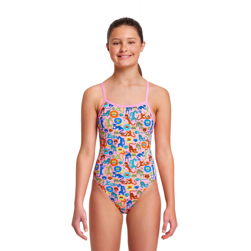 Funkita Fille (8-14 ans) Feline Fiesta - Single Straps - Maillot de bain Natation Fille