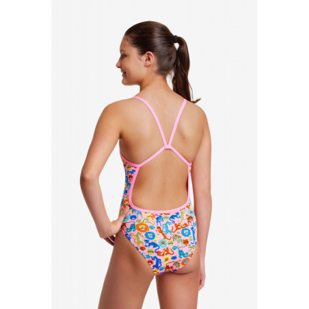 Funkita Fille (8-14 ans) Feline Fiesta - Single Straps - Maillot de bain Natation Fille 1 piece | Les4Nages