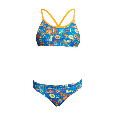 Maillot FUNKITA Fille (8-14ans) Big Cat Bash - Racerback 2 pieces - Maillot de bain Natation Fille 2 pieces | Les4Nages