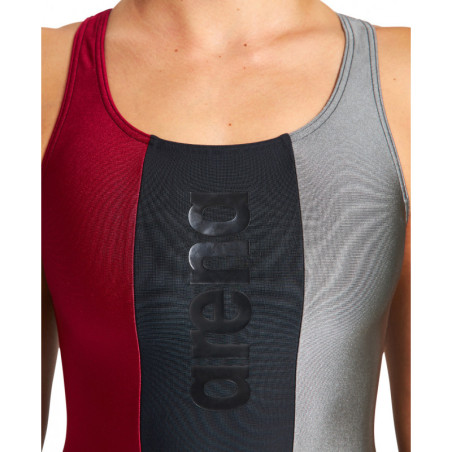 Arena JUST O BACK - Black Burnt Red Asphalte - Maillot Natation Femme | Les4Nages