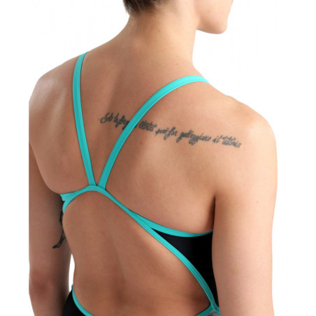 Arena ICONS Swimsuit SUPER FLY Back Logo - Black White Blue Diamonds - Collection Diamonds édition limitée | Les4Nages