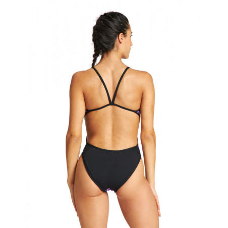 Maillot REVERSIBLE Arena TIEDYE STRIPES REV Challenge Back One Freak Rose Reflexion Multi - Maillot Natation et Piscine Femme | Les4Nages