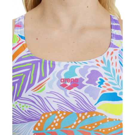Arena WOMEN'S SWIMSUIT Swim Pro Back Allover White Multi - Maillot Natation Femme
