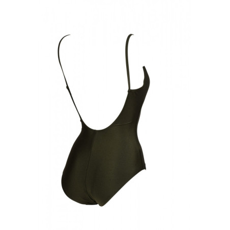 ARENA Women's Swimsuit U BACK Solid Dark Olive - Maillot Natation & Plage Femme | Les4Nages