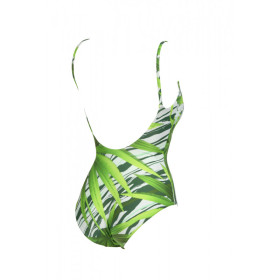 ARENA Women's Swimsuit  U BACK Allover Leaf Multi -  Maillot Natation & Plage  Femme