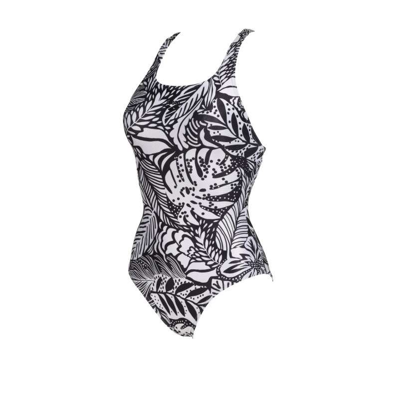 Arena WOMEN'S SWIMSUIT Swim Pro Back Allover Black Multi - Maillot Natation Femme 1 piece | Les4Nages