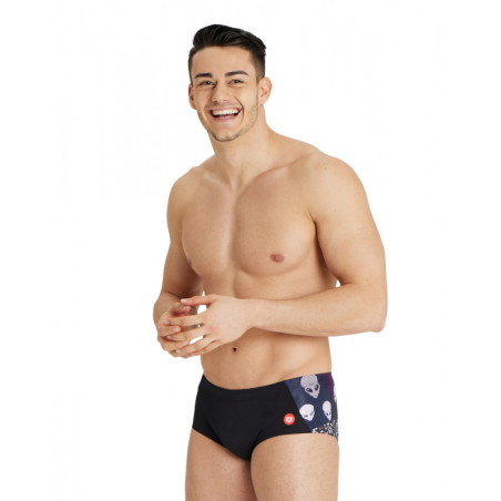 ARENA Crazy  Swim Low Waist Short Placement BLACK-MULTI- Boxer Natation Homme